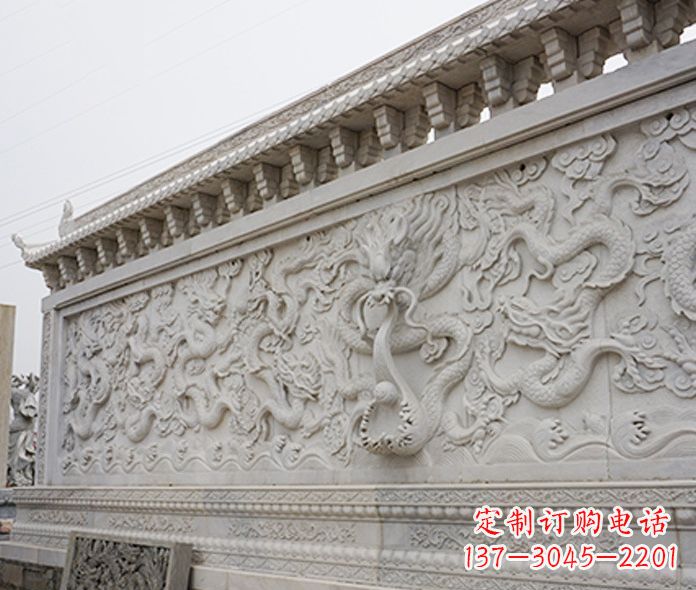 河源园林九龙壁石雕影壁 (5)