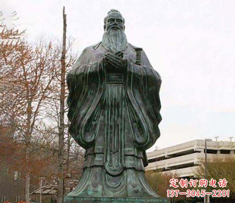 河源园林老子人物铜雕