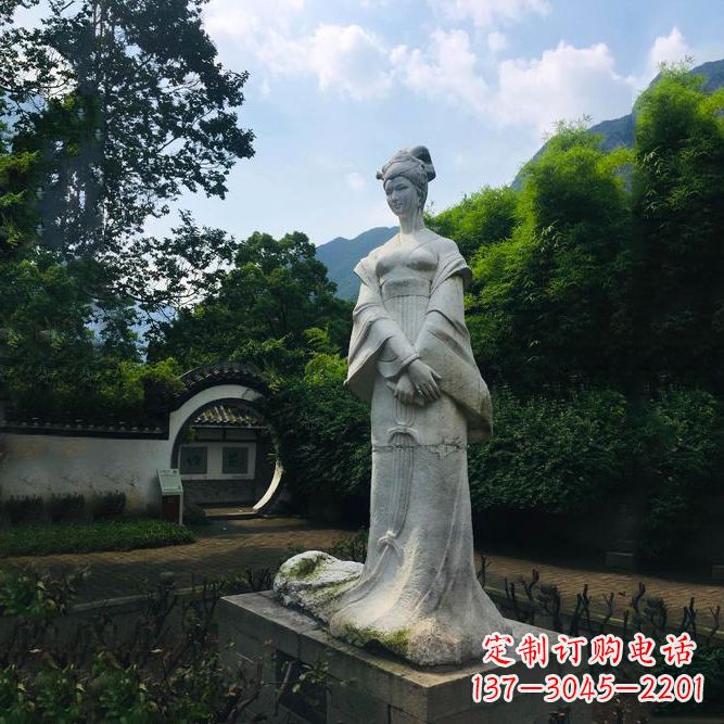 河源园林历史名人塑像王昭君汉白玉雕塑
