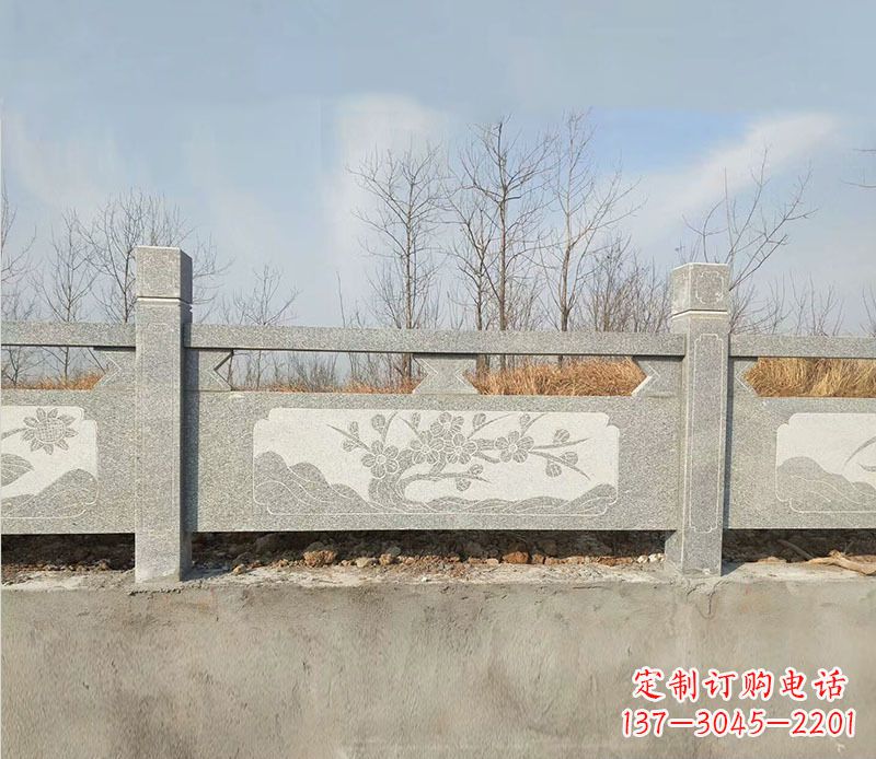 河源园林梅花石浮雕栏板景观石雕