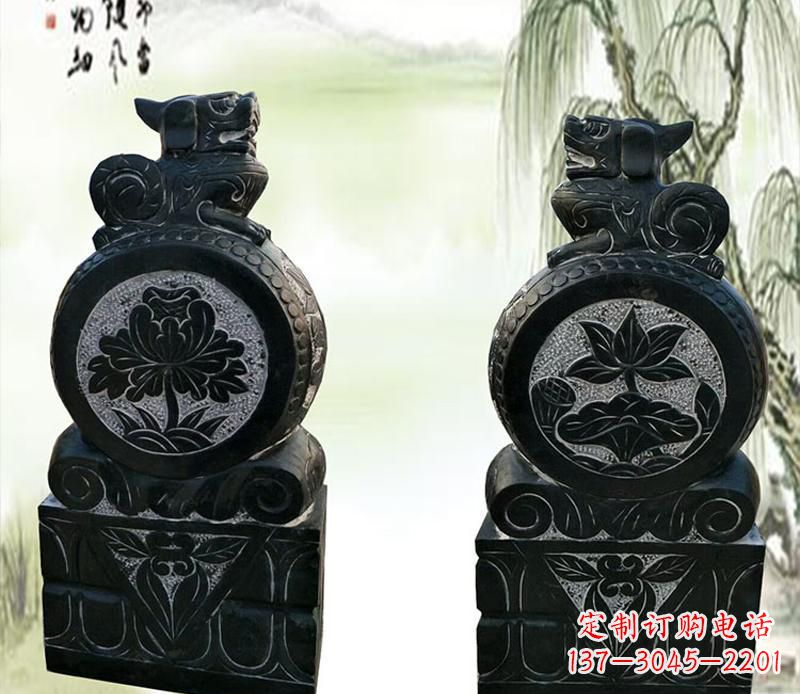 河源园林貔貅门墩石雕