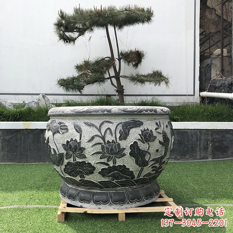 河源园林石雕水缸