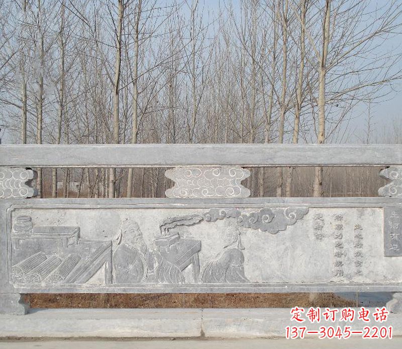 河源园林石浮雕栏板景观石雕 (3)