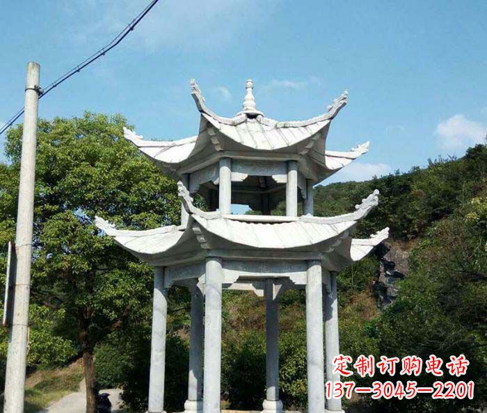 河源园林双层凉亭石雕