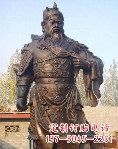 河源站立的关公铜像