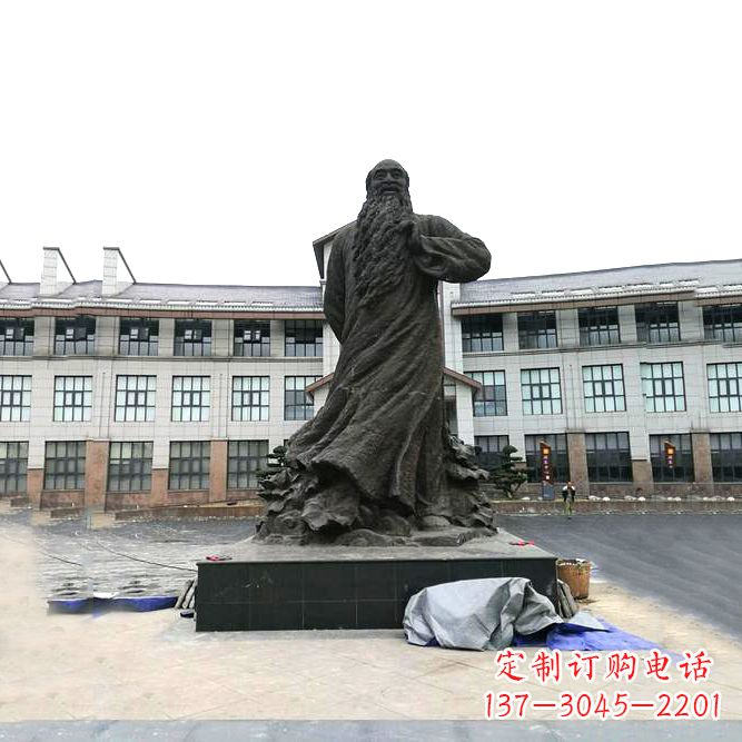 河源张大千铜雕塑像-景区广场名人雕塑