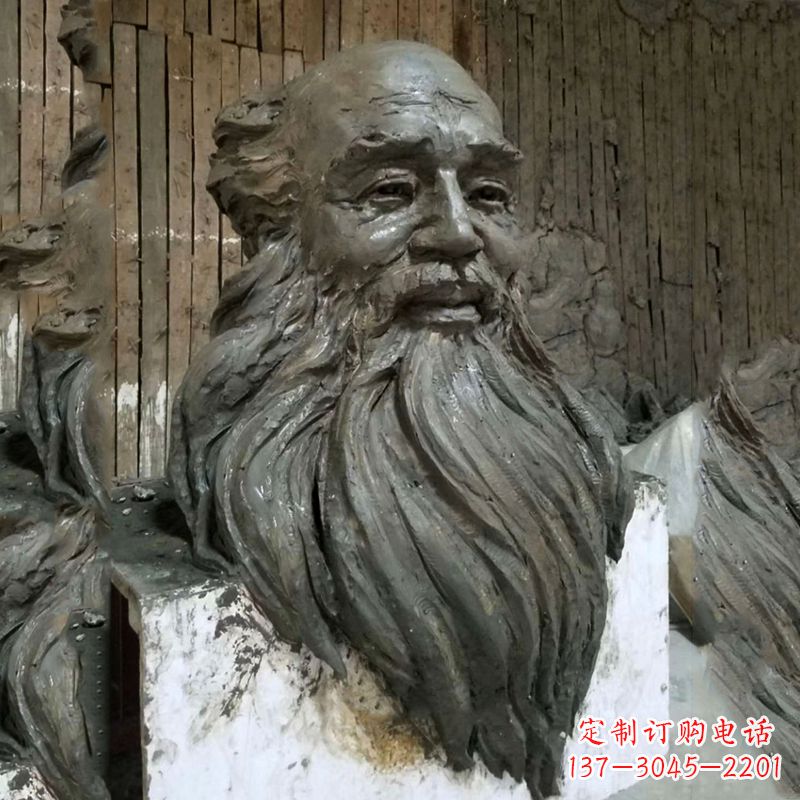 河源张大千头像雕塑泥稿