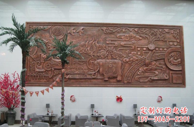 河源招财进宝大象铜浮雕