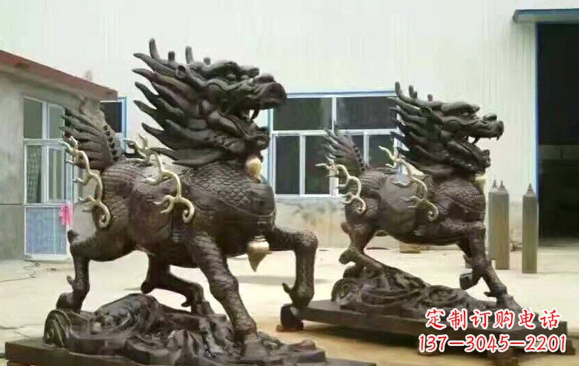 河源招财进宝铜麒麟