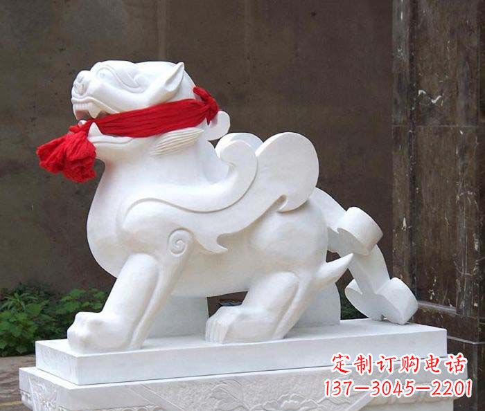 河源招财神兽汉白玉貔貅石雕