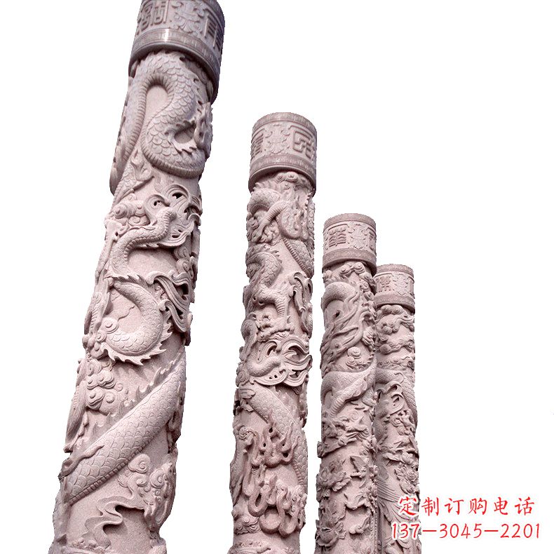 河源中国传统龙柱石雕