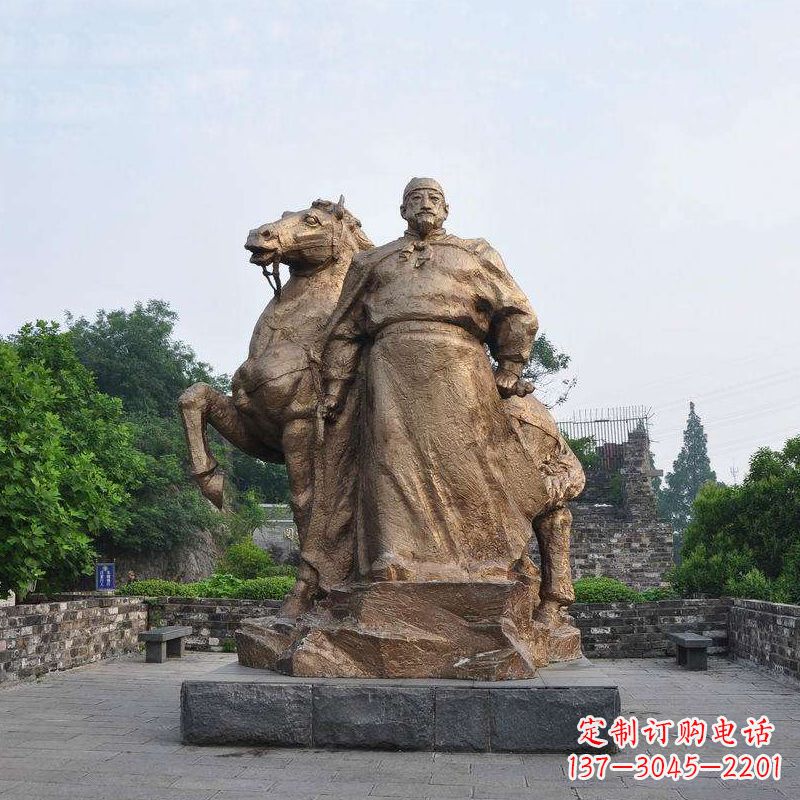 河源中国历史名人明太祖朱元璋铜雕像