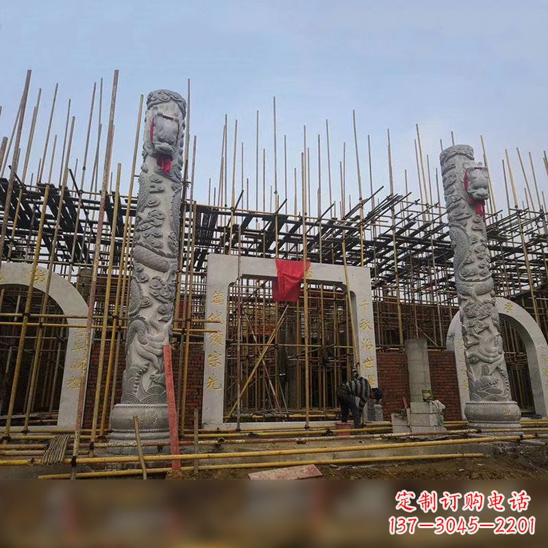 河源中国龙柱石雕