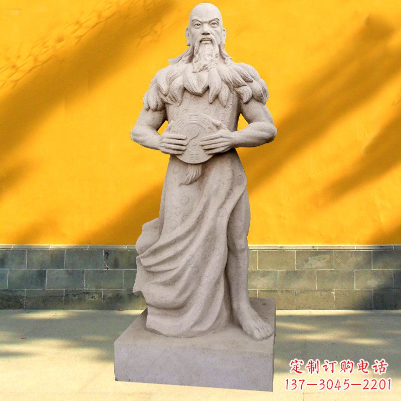 河源中国医药鼻祖之青帝伏羲石雕塑