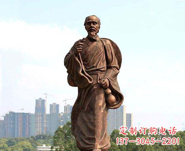 河源中华古代名医华佗铜雕像