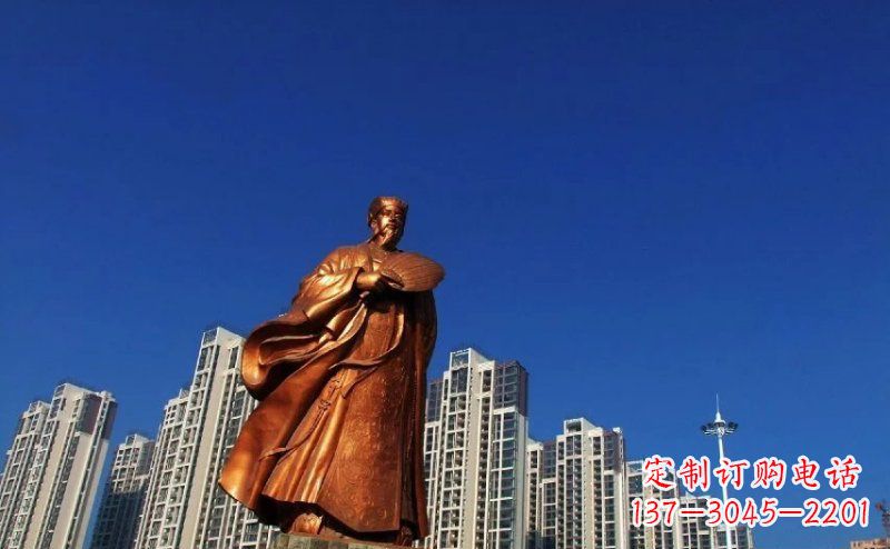 河源诸葛亮古代名人铜雕 (2)