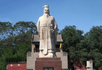 河源魏武帝曹操汉白玉石雕像-景区历史名人塑像
