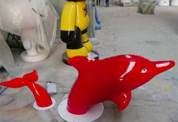 河源园林广场创意海豚入水出水雕塑摆件