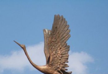 河源展翅高飞的仙鹤动物铜雕
