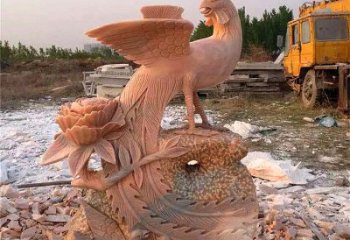 河源中国古代传说中的瑞鸟凤凰牡丹石雕