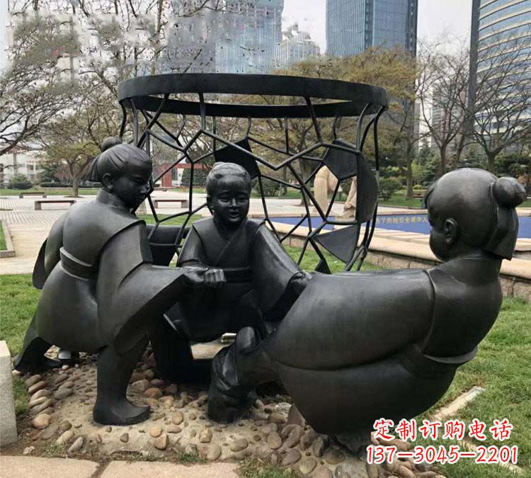河源铸铜公园司马光砸缸儿童雕塑
