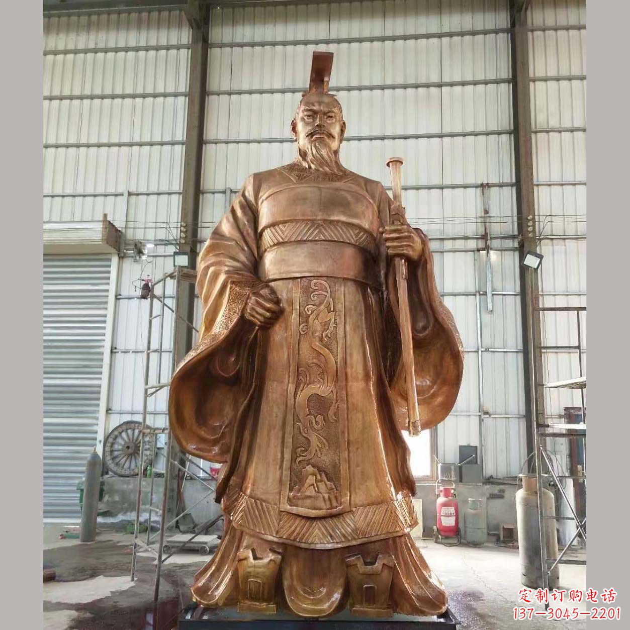 河源铸铜汉武帝雕塑