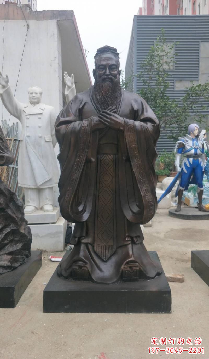 河源铸铜孔子雕塑