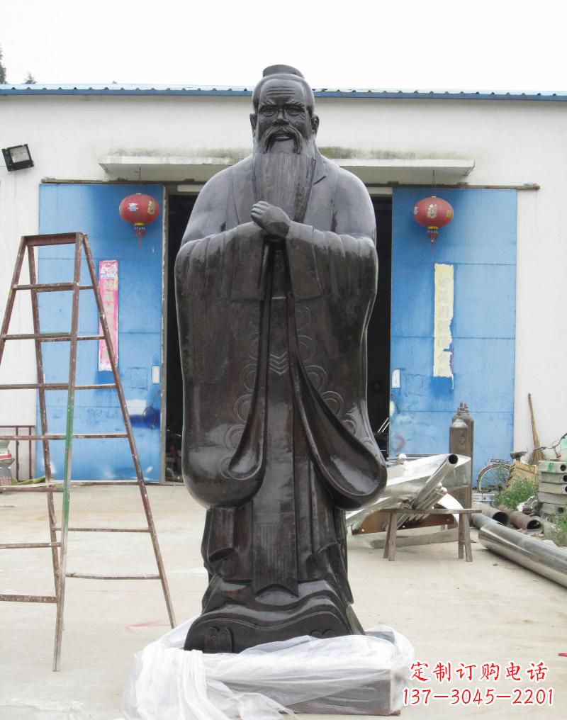 河源铸铜孔子摆件