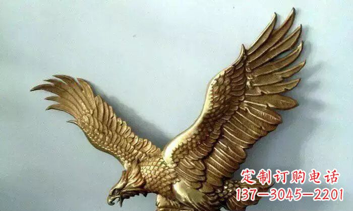 河源铸铜老鹰企业动物铜雕 (2)