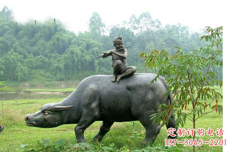 河源铸铜牧童牛