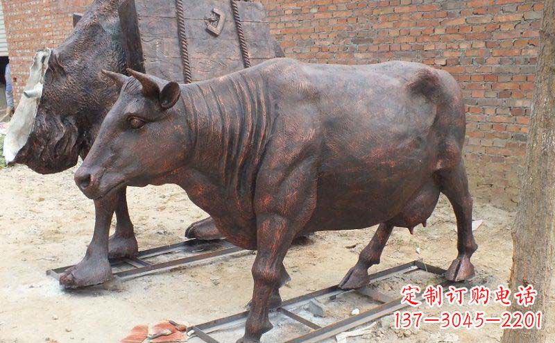 河源铸铜奶牛公园动物铜雕