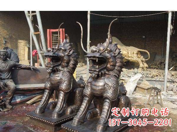 河源铸铜麒麟雕塑2221