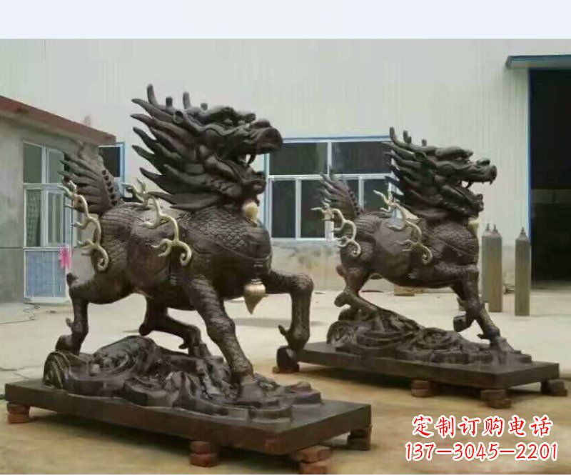 河源铸铜企业麒麟雕塑