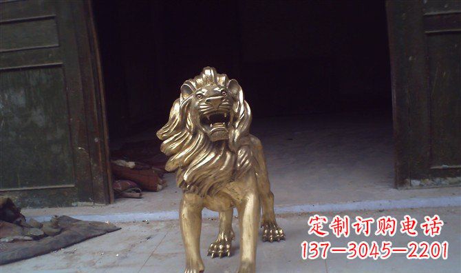 河源铸铜狮子西洋狮子铜雕