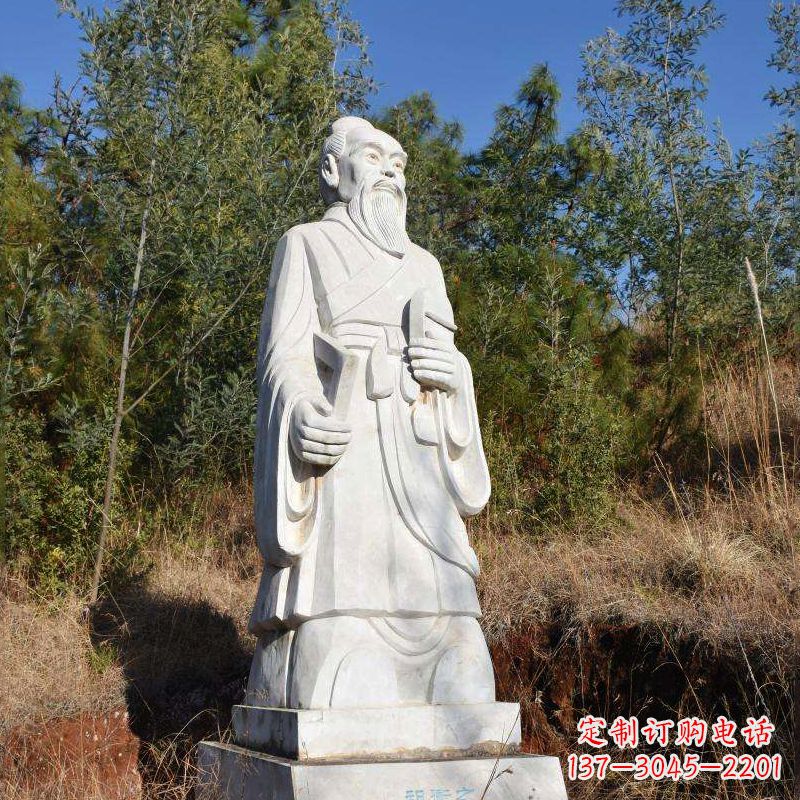 河源祖冲之汉白玉石雕像-公园景区中国古代名人雕塑