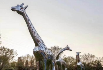 河源不锈钢长颈鹿雕塑
