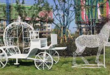 河源马车雕塑-小区花园广场创意镂空不锈钢马车雕塑